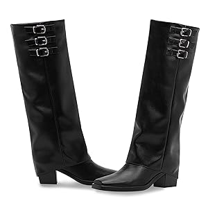 Amazon.com | Odetina Women's Block High Heel Square Toe